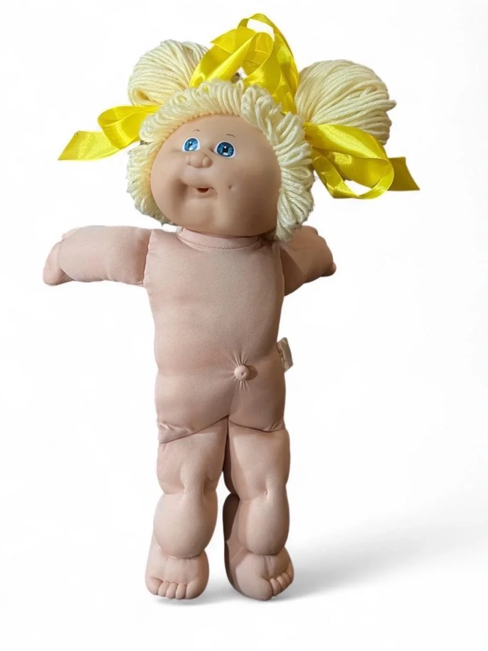 Vintage 80’s Yellow Ribbon Cabbage Patch Kids Doll Plush Toy - Kids Toys